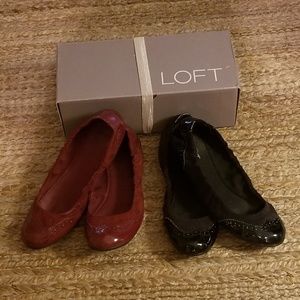 Lot of 2 pairs of Loft Barrett Oxford Ballet Flats